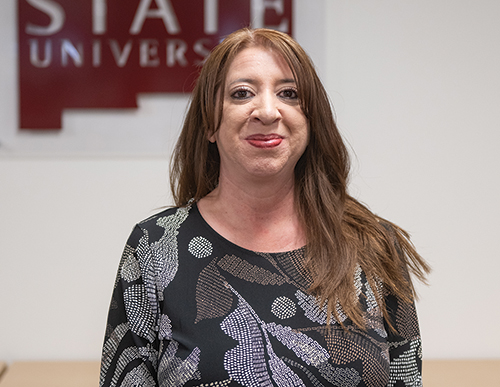 Yvonne Franco, above, is an academic success support center coordinator at NMSU who helps students like Sara Hipps, below, find the tools they need to build a strong support network.