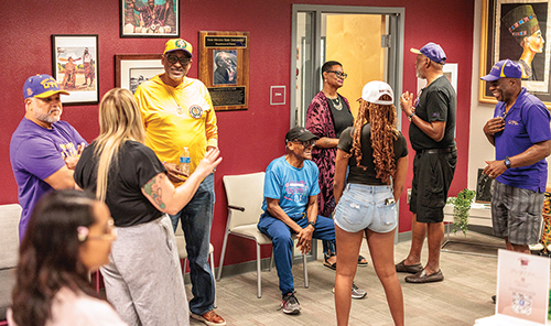 Visiting the Black Programs office. 