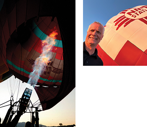 Brad Rice is the first pilot to float Aggie Up to display to the Aggie community.