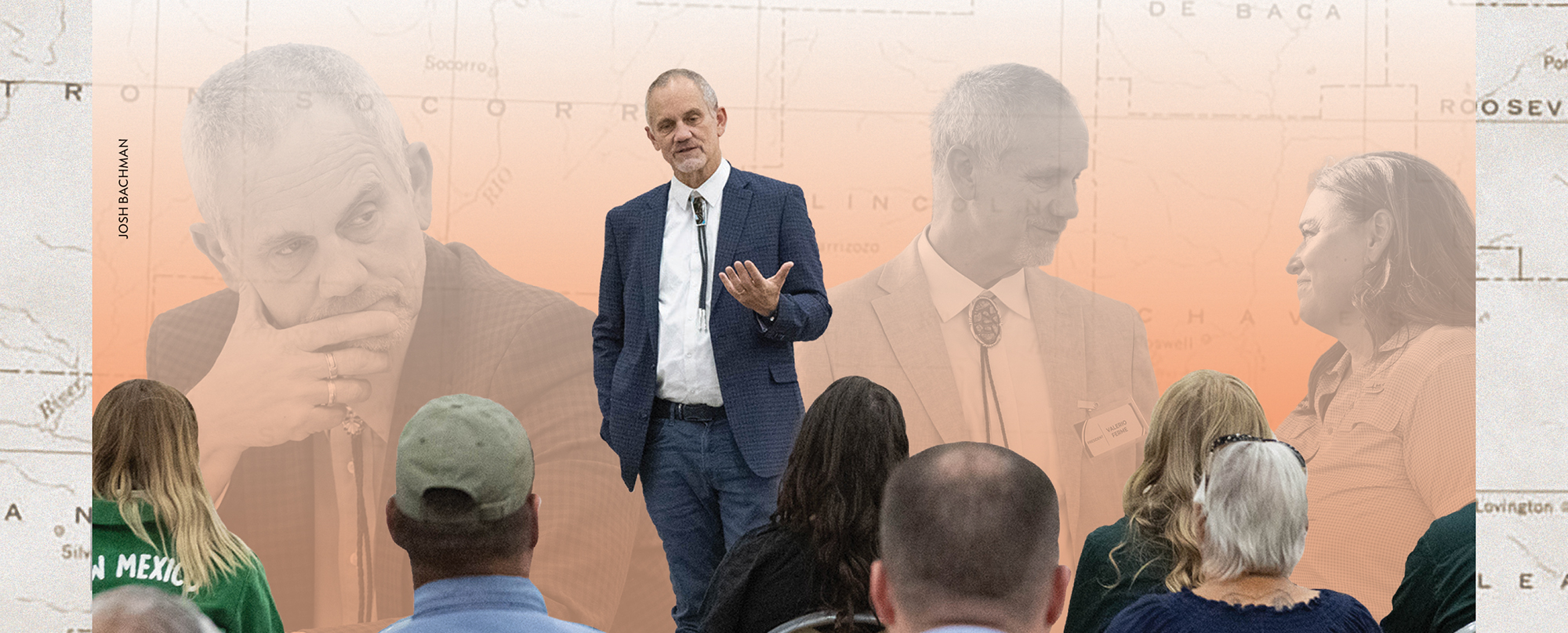 Ferme speaking to a group. 