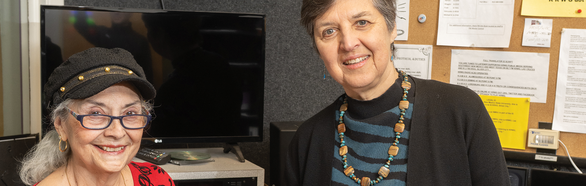 From left, Emily Guerra and Leora Zeitlin began hosting their signature shows on KRWG Public Media on March 8, 2000. This year marks their 26th year as hosts.