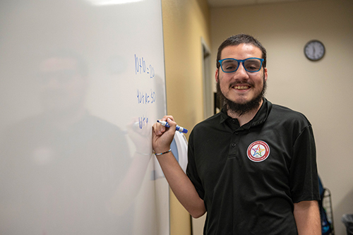 Victoria Carrasco (top) and Manny Cadena are participants in a new program at Doña Ana Community College that aims to help people with disabilities discover their career paths and develop new skills.